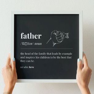 Father Definition First Fist Bump (Schwarz) Poster