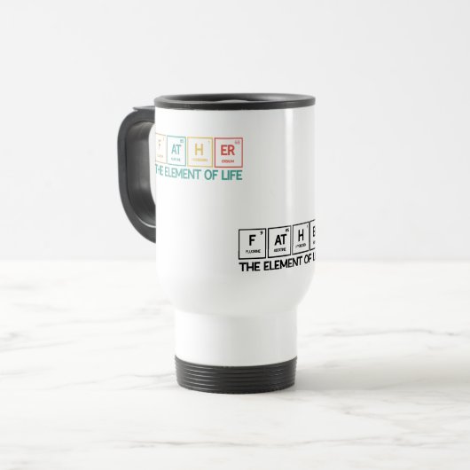 Father Funny Periodic Table Vater Reisebecher (Vorderseite Links)