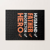 Father Gift | Ehemann Vater Hero Puzzle (Horizontal)