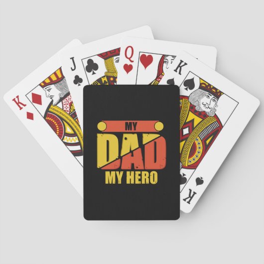 Father Gift | My Dad My Hero Spielkarten (Rückseite)