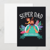 Father Gift Super Vater Einladung (Vorne/Hinten)