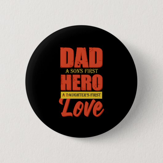 Father Gift | Vater Hero Liebe Button (Vorderseite)