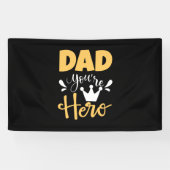 Father Gift Vater Sie sind Held Banner (Horizontal)