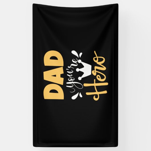 Father Gift Vater Sie sind Held Banner (Vertikal)