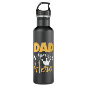 Father Gift Vater Sie sind Held Edelstahlflasche (Vorderseite)