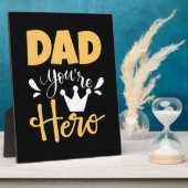 Father Gift Vater Sie sind Held Fotoplatte (Seite)
