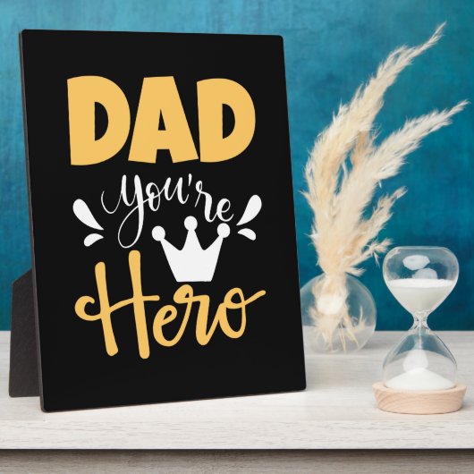 Father Gift Vater Sie sind Held Fotoplatte (Seite)