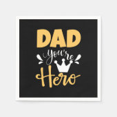 Father Gift Vater Sie sind Held Serviette (Vorderseite)