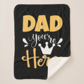 Father Gift Vater Sie sind Held Sherpadecke (Vorderseite)