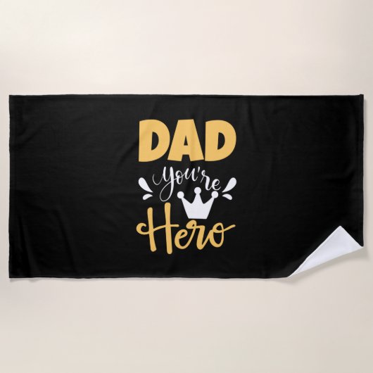 Father Gift Vater Sie sind Held Strandtuch (Vorderseite)