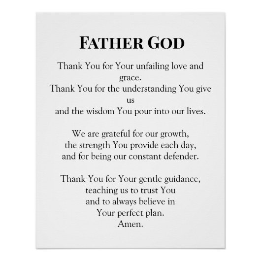 Father God Everyday Prayer Poster (Vorderseite)