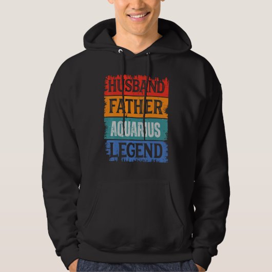 Father Husband AQUARIUS Legend Proud Dad  Retro Pa Hoodie (Vorderseite)