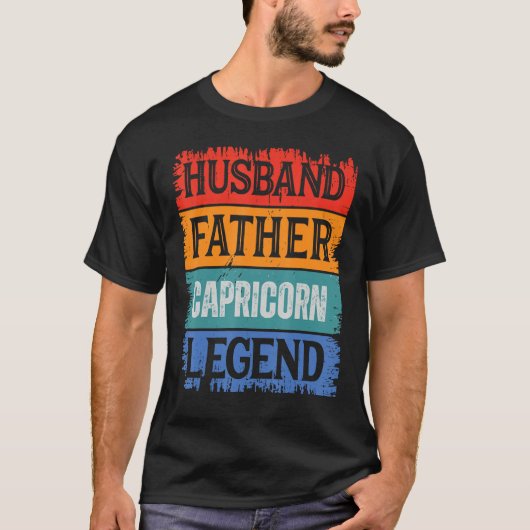 Father Husband CAPRICORN Legend Proud Dad  Retro P T-Shirt (Vorderseite)