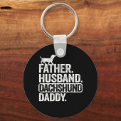 Father Husband Dackel Daddy Funny Dackel Schlüsselanhänger (Vorderseite)