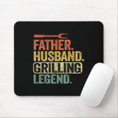 Father Husband Grilling Legend Barbecue Funny Pig Mousepad (Mit Mouse)