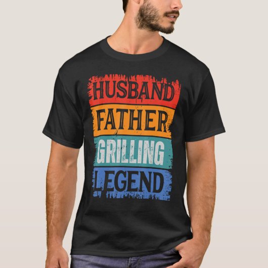 Father Husband GRILLING Legend Proud Dad  Retro Pa T-Shirt (Vorderseite)