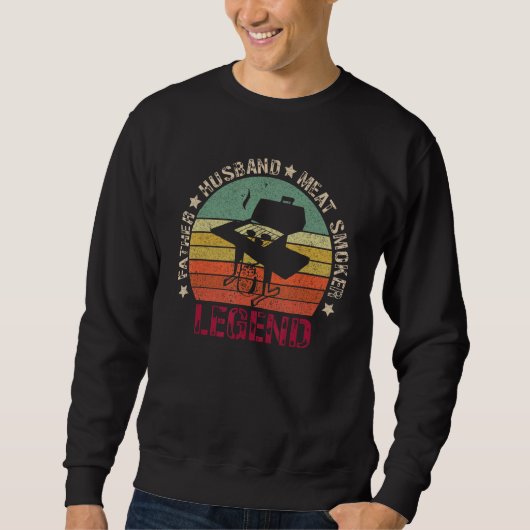 Father Husband Meat Smoker Legend Barbecue Dad Gri Sweatshirt (Vorderseite)