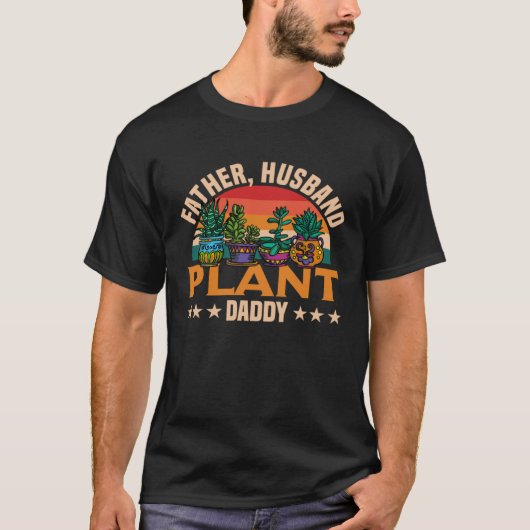 Father Husband Pflanze Daddy T-Shirt (Vorderseite)