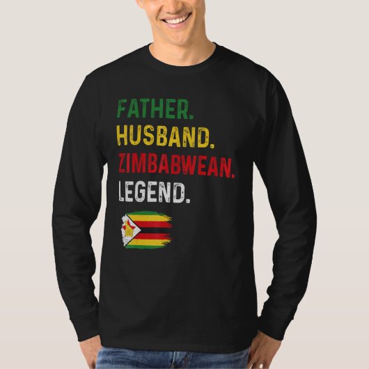 Father Husband Zimbabwean Legend Proud Dad Zimbabw T-Shirt (Vorderseite)
