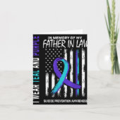 Father In Law Suicide Awareness Prevention America Karte (Vorderseite)