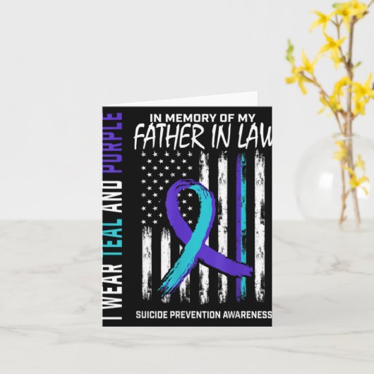 Father In Law Suicide Awareness Prevention America Karte (Gelbe Blume)