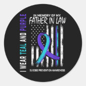Father In Law Suicide Awareness Prevention America Runder Aufkleber (Vorderseite)