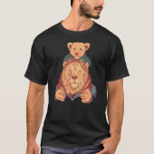 Father Lion with Cub on Shoulders Protector & Fami T-Shirt (Vorderseite)