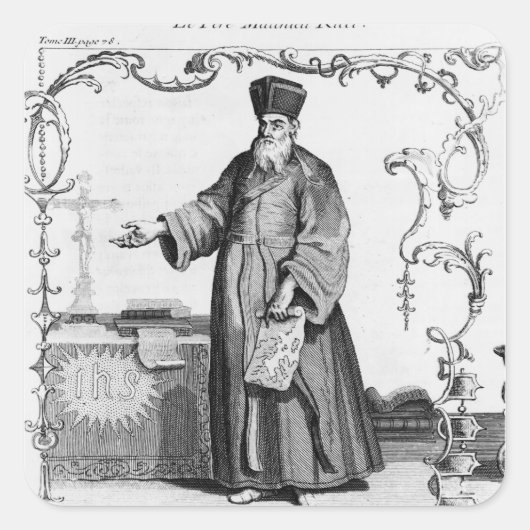 Father Matteo Ricci Quadratischer Aufkleber (Vorderseite)