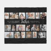 Father Memorial 18 Photo Collage Fleecedecke (Vorderseite (Horizontal))