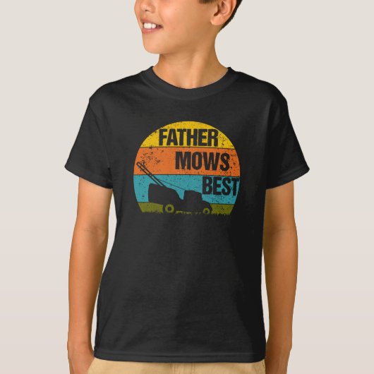 Father Mows Best Lawn Mower Joke T-Shirt (Vorderseite)