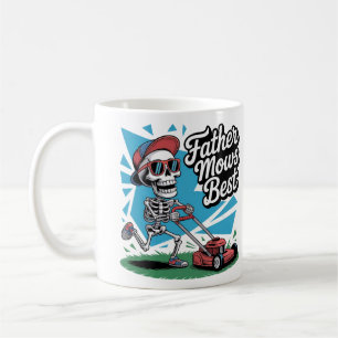 Father Mows Best Skeleton Vater Tasse