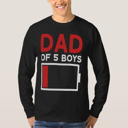 Father of 5 Boys Father's Day Papa T-Shirt (Vorderseite)