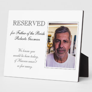 Father of Bride Reserved Photo Memorial Wedding Fotoplatte