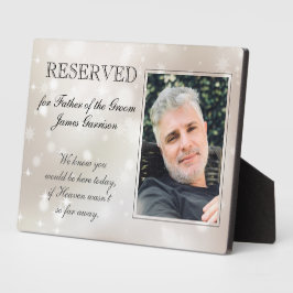 Father of Groom Gold Stars Foto Memorial Wedding Fotoplatte
