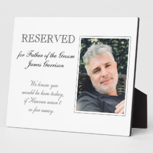 Father of Groom Reserved Foto Memorial Wedding Fotoplatte