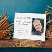 Father of Groom Reserved Foto Memorial Wedding Fotoplatte (Seite)