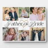 Father of the Bride Heart Then Now Photo Collage Fotoplatte (Vorderseite)