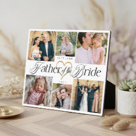 Father of the Bride Heart Then Now Photo Collage Fotoplatte