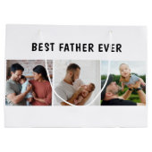 Father Photo Collage Custom Giant Große Geschenktüte (Rückseite)