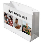 Father Photo Collage Custom Giant Große Geschenktüte (Rückseite Schrägansicht)