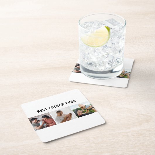 Father Photo Collage Custom Giant Rechteckiger Pappuntersetzer (Vor Ort)