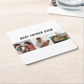 Father Photo Collage Custom Giant Rechteckiger Pappuntersetzer (angewinkelt)
