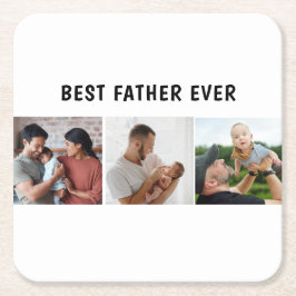 Father Photo Collage Custom Giant Rechteckiger Pappuntersetzer