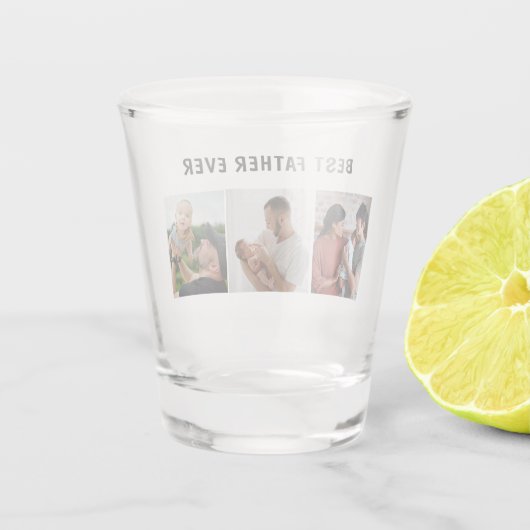 Father Photo Collage Custom Giant Schnapsglas (Rückseite)
