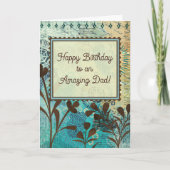 Father’s Birthday Strong Teal and Brown Abstract Karte (Vorderseite)
