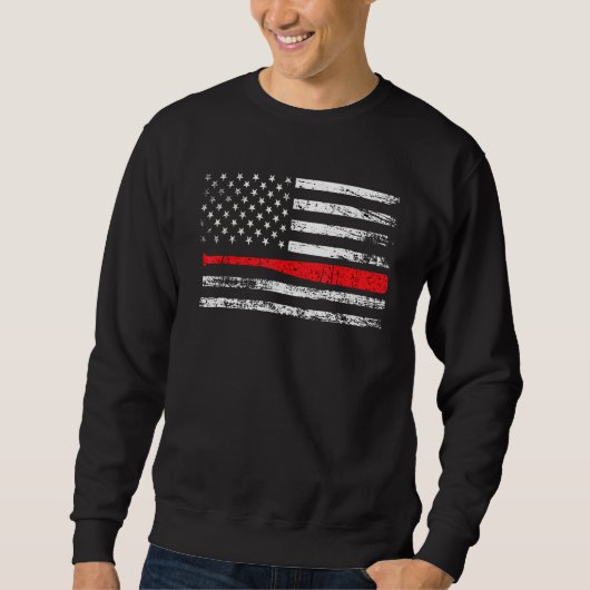 Father s Day Baseball Distressed American Flag 4th Sweatshirt (Vorderseite)