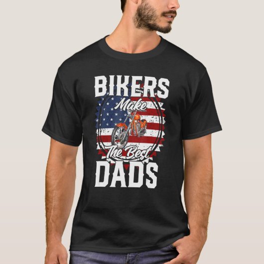 Father s Day Biker Red Flamed Motorcyccle T-Shirt (Vorderseite)