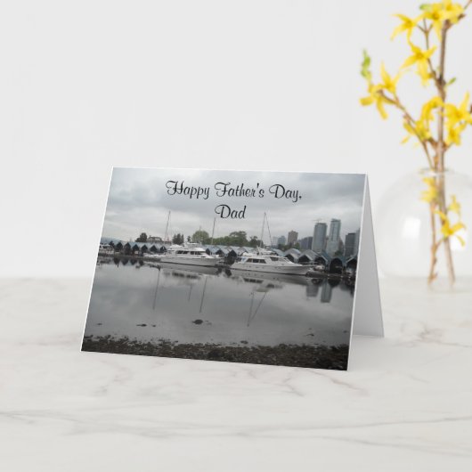 Father’s Day Boating Scene Karte (Gelbe Blume)
