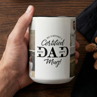 Father’s Day Certified Dad Mug Dad Photo Collage Tasse