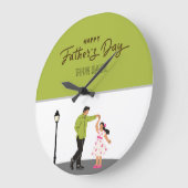 Father’s Day Gift for Dad | Custom Photo & Name Große Wanduhr (Winkel)
